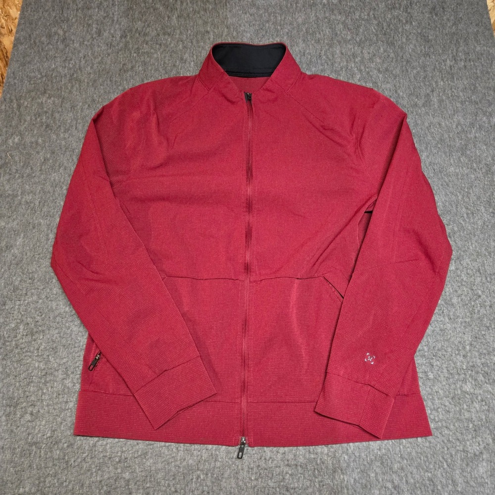 Lululemon Airing Easy Jacket Men L Oxblood Red Swift Mesh Full Zip Training